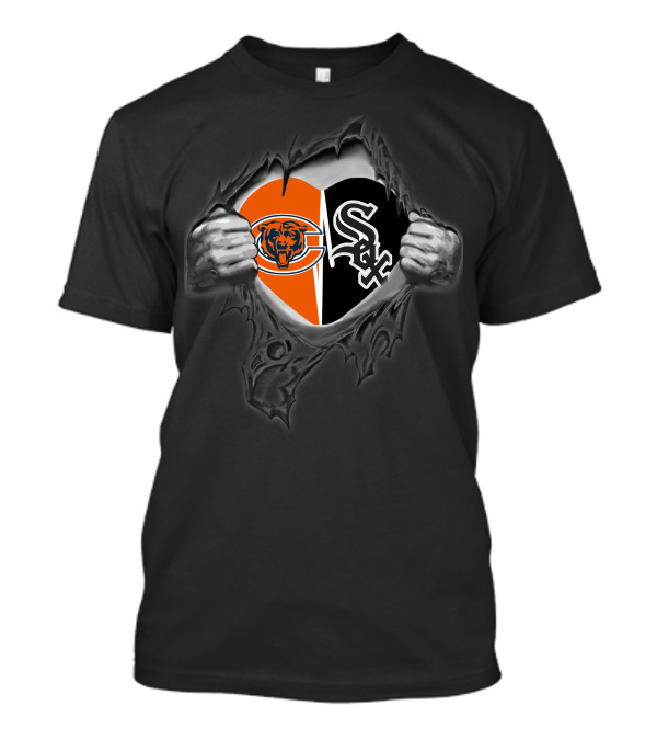Beras White Sox Bears Heart Logo Rip T-Shirt