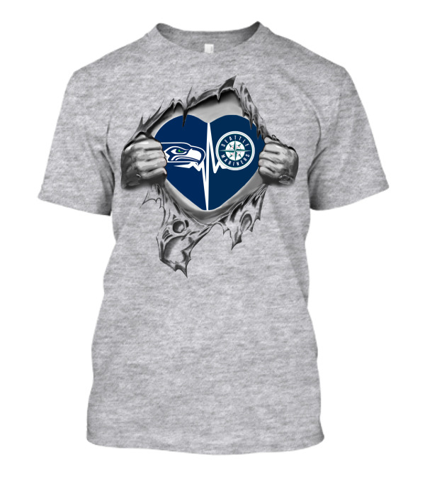 Seahawks Mariners Heart Seahawks Logo Mariners T-Shirt