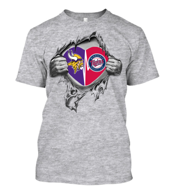 Minnesota Vikings Twins Heart T-Shirt