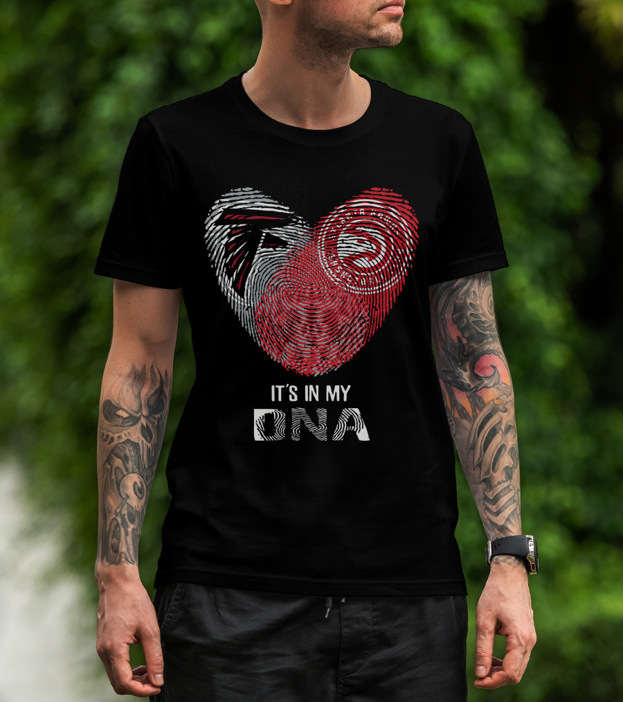 Falcons Atlanta Hawks Fingerprint It's In My Dna T-Shirt