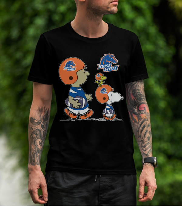 Boise State Broncos Snoopy And Woodstock Football Adventure T-Shirt