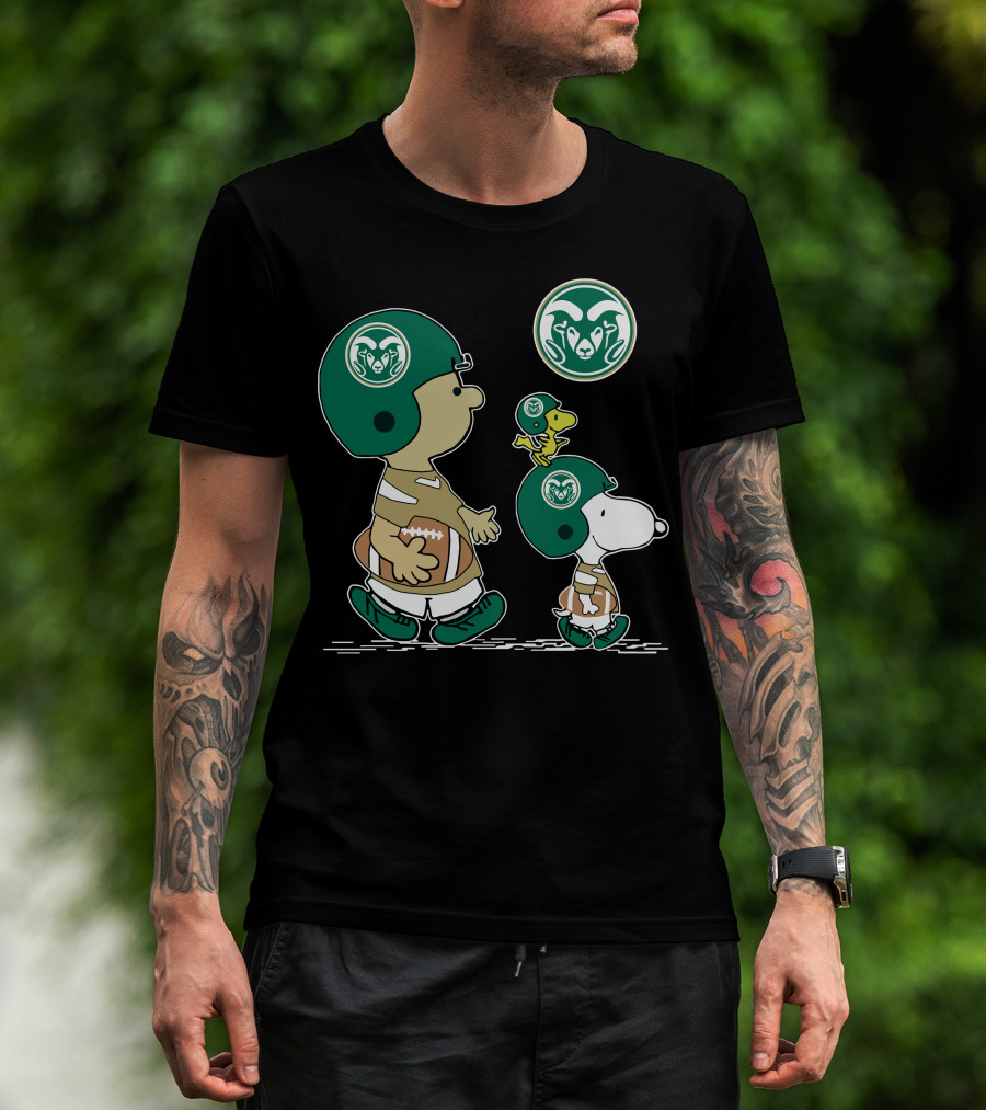 Colorado State Rams Football Snoopy And Woodstock Team Helmet T-Shirt