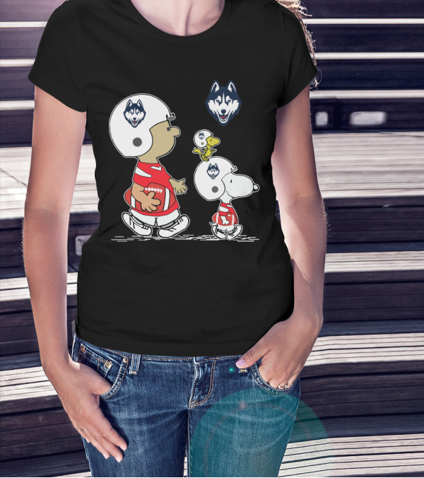 Connecticut Huskies Snoopy Football Team Pals T-Shirt