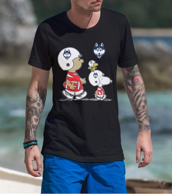 Connecticut Huskies Snoopy Football Team Pals T-Shirt
