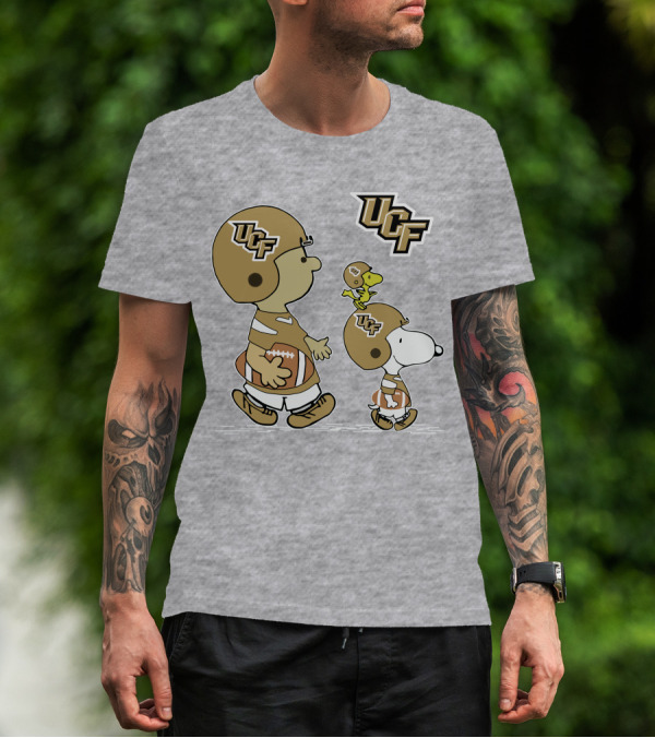 UCF Snoopy Football Charlie Woodstock Helmet Peanuts T-Shirt