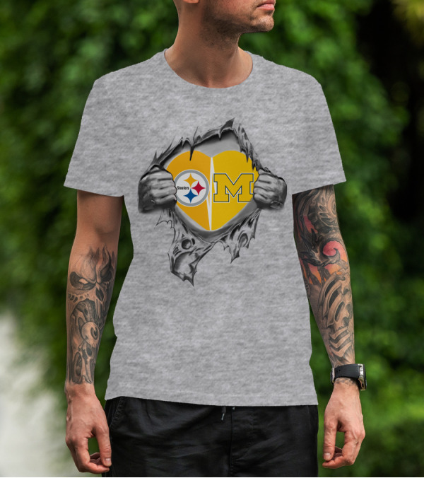 Steelers Heart Michigan Split T-Shirt