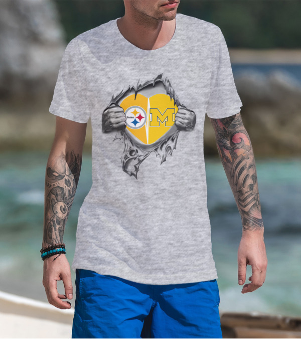 Steelers Heart Michigan Split T-Shirt