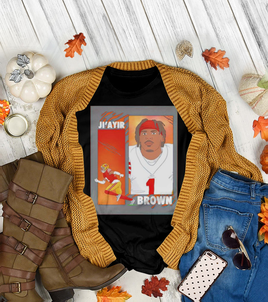 Ji’Ayir Brown Football Portrait and Action T-Shirt