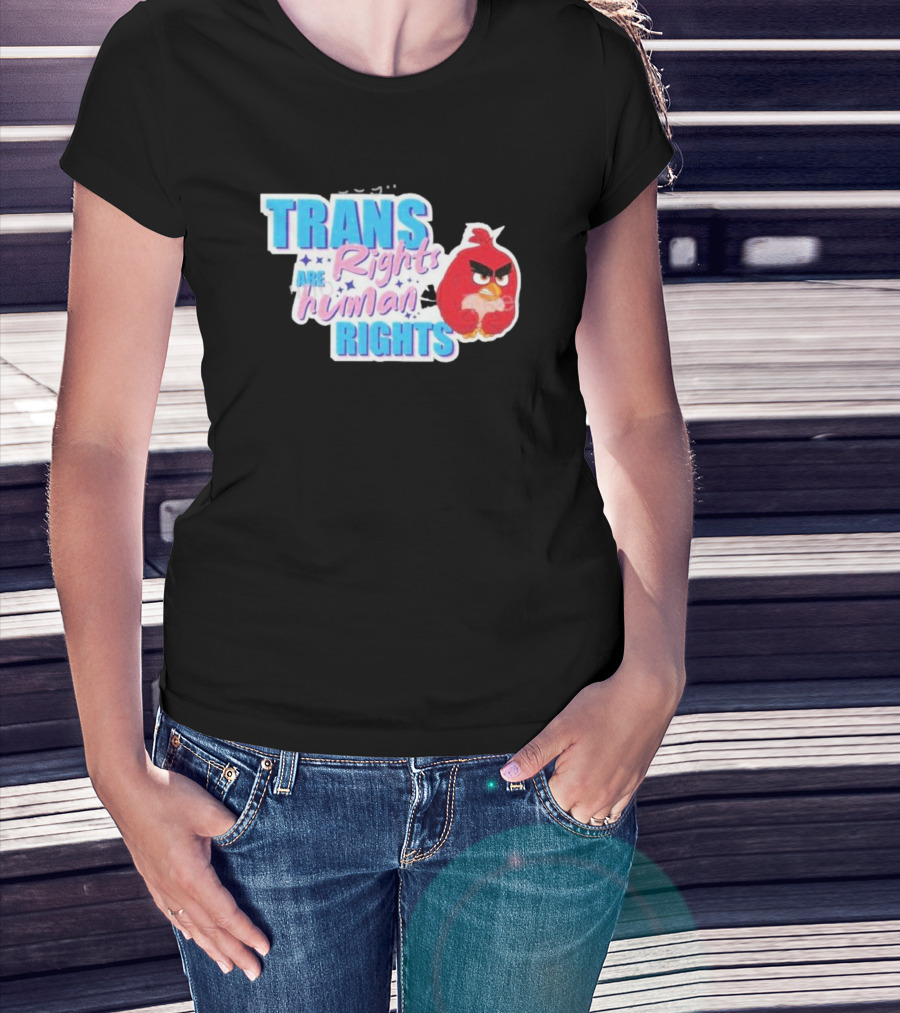 TRANS Rights Are Human RIGHTS Angry Bird T-Shirt