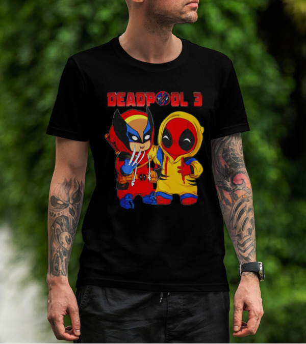 Deadpool 3 Wolverine And Deadpool Cartoon Characters T-Shirt