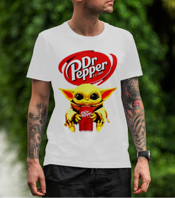 Dr Pepper Baby Yoda Holding Soda Can T-Shirt
