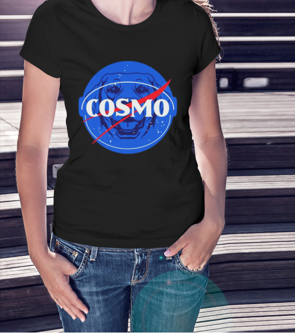 NASA-Inspired Cosmo Space Dog Agency Logo Astronaut T-Shirt