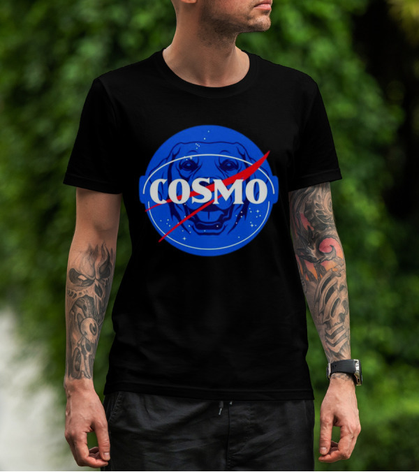 NASA-Inspired Cosmo Space Dog Agency Logo Astronaut T-Shirt