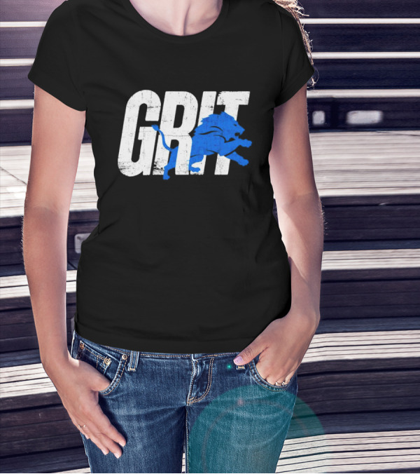 Grit Detroit Lions Blue Lion T-Shirt