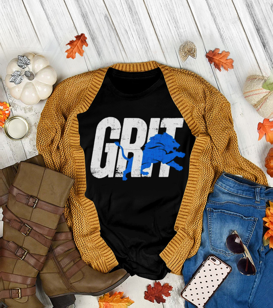 Grit Detroit Lions Blue Lion T-Shirt