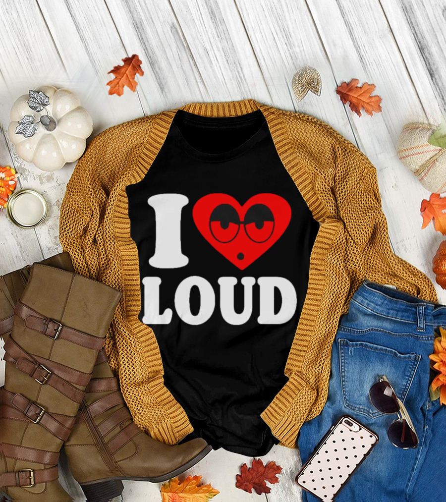 I Love Loud Heart Glasses Emoji T-Shirt