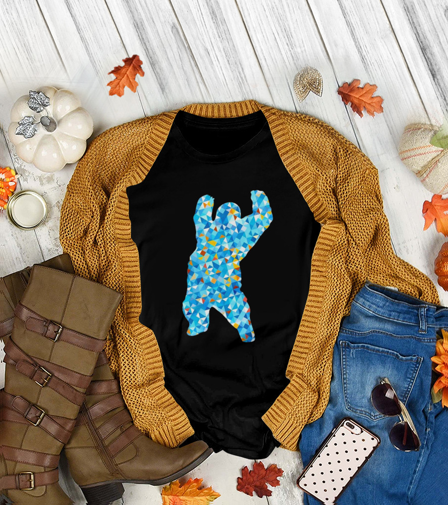 Monster Madness Polygon Pattern Style Gorilla Shape T-Shirt