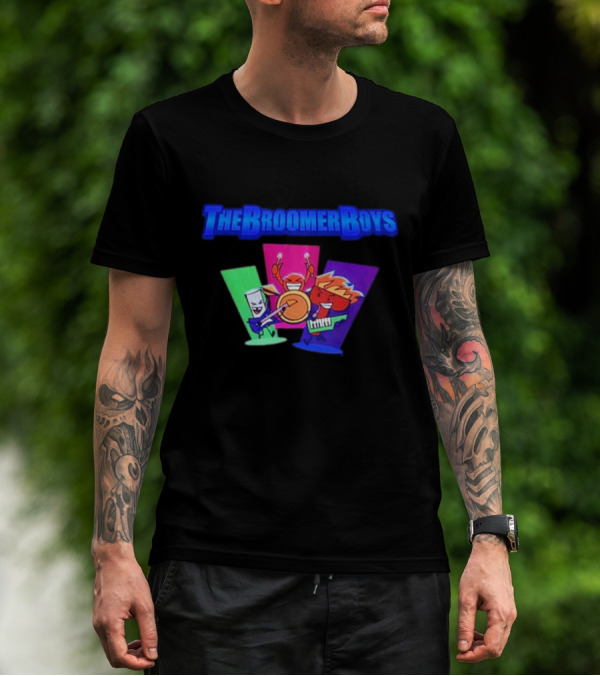 The Broomer Boys Cartoon Band Characters With Instruments T-Shirt