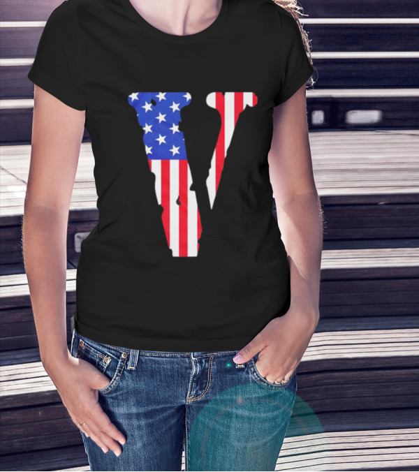 Vlone V American Flag USA T-Shirt