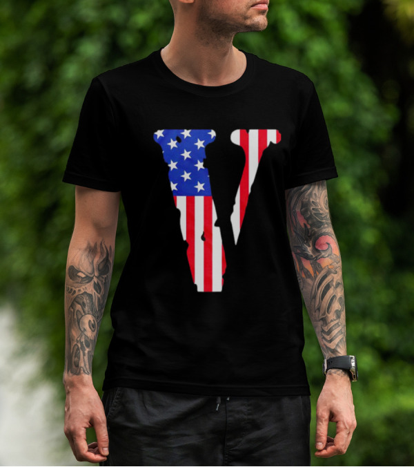 Vlone V American Flag USA T-Shirt