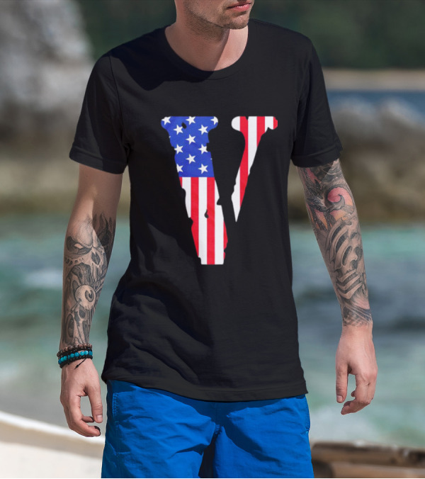 Vlone V American Flag USA T-Shirt