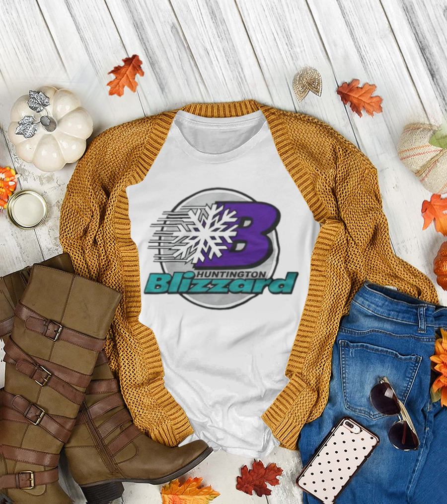 Huntington Blizzard Snowflake Logo Bold Letter B T-Shirt