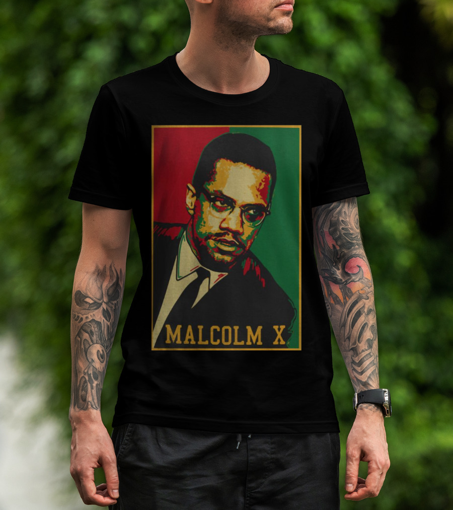 Malcolm X Red Green Black T-Shirt