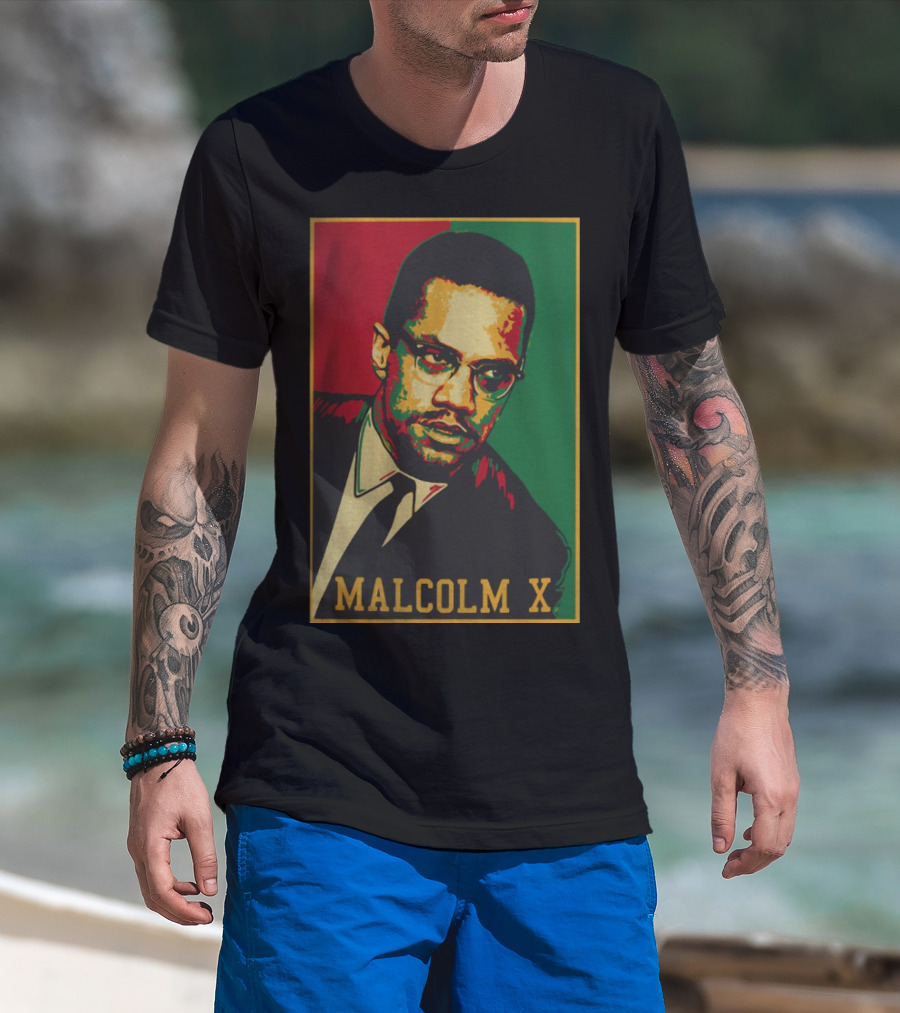 Malcolm X Red Green Black T-Shirt