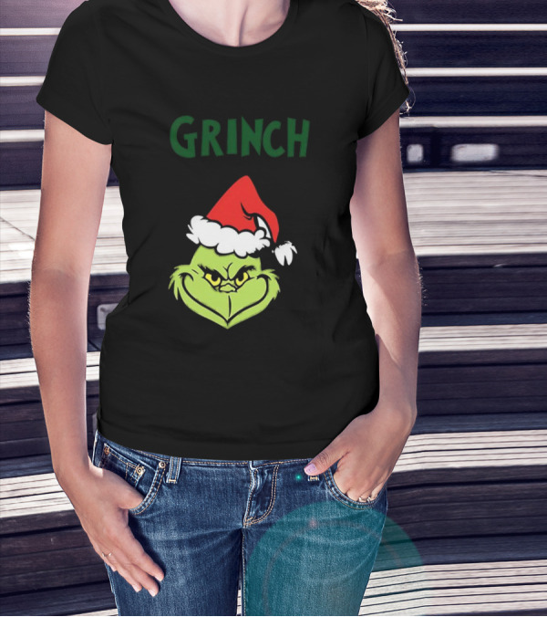 The Grinch Santa Hat Christmas T-Shirt