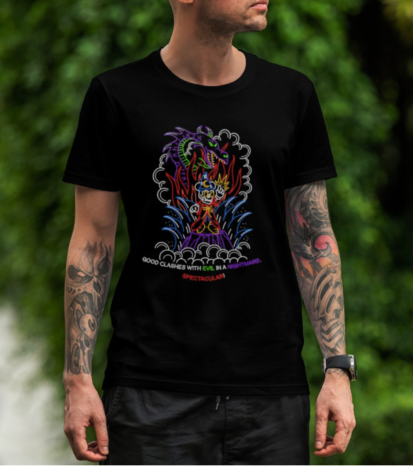 Good Clashes With Evil In A Neon Nightmare Spectacular T-Shirt