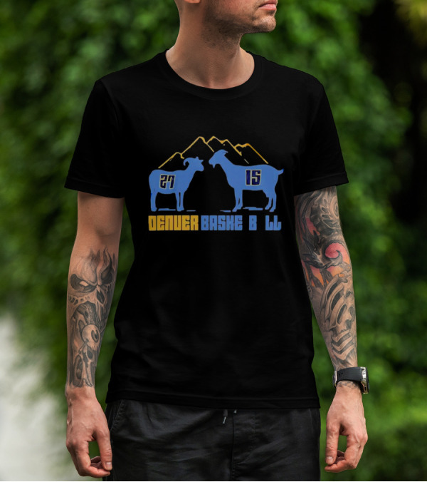 Denver Basketball Goats 27 15 Mountain Peaks T-Shirt