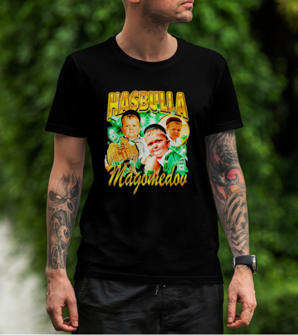 HASBULLA MAGOMEDOV MONEY COLLAGE WITH BELT AND FACE EXPRESSIONS T-Shirt