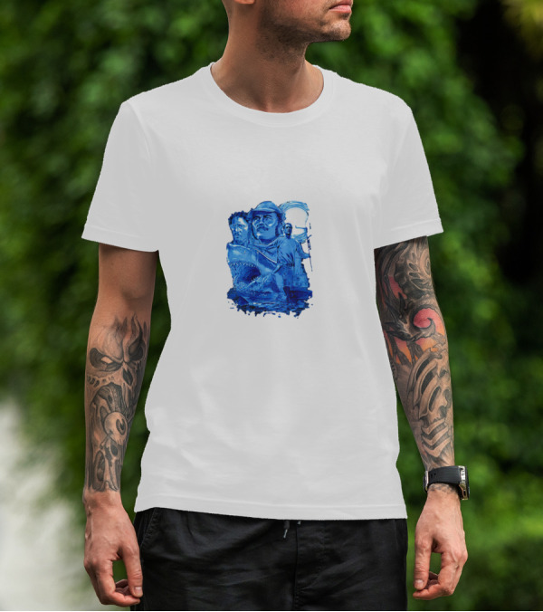 Jaws Bigger Boat Movie Characters And Shark Scene T-Shirt