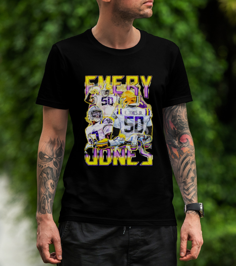 Emery Jones Jr. 50 LSU Tigers Football T-Shirt