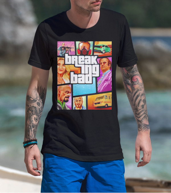Breaking Bad Meets GTA Art Crossover T-Shirt