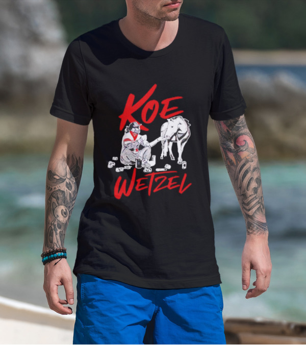 Koe Wetzel Feeding Horse Surrounded By Cans T-Shirt