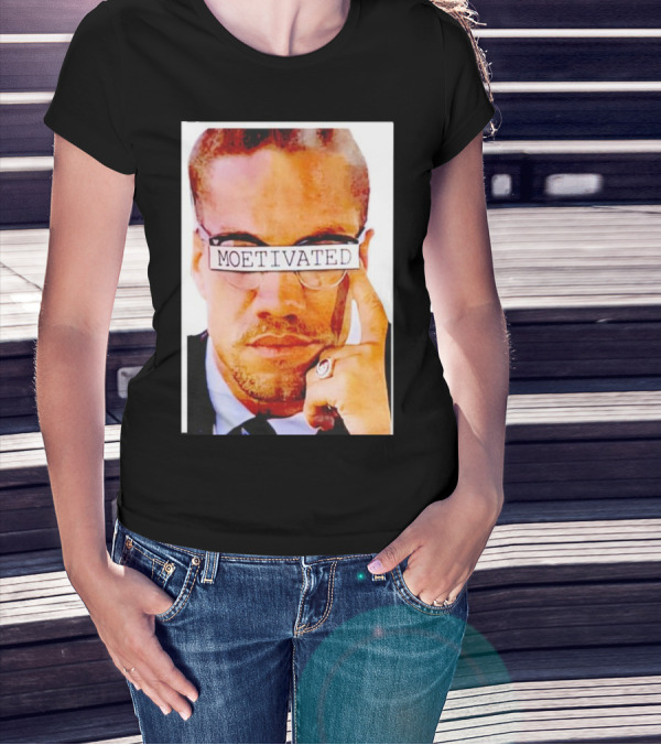 Malcolm X Moetivated Glasses Motif T-Shirt