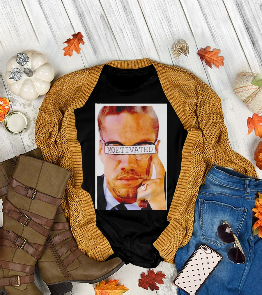 Malcolm X Moetivated Glasses Motif T-Shirt