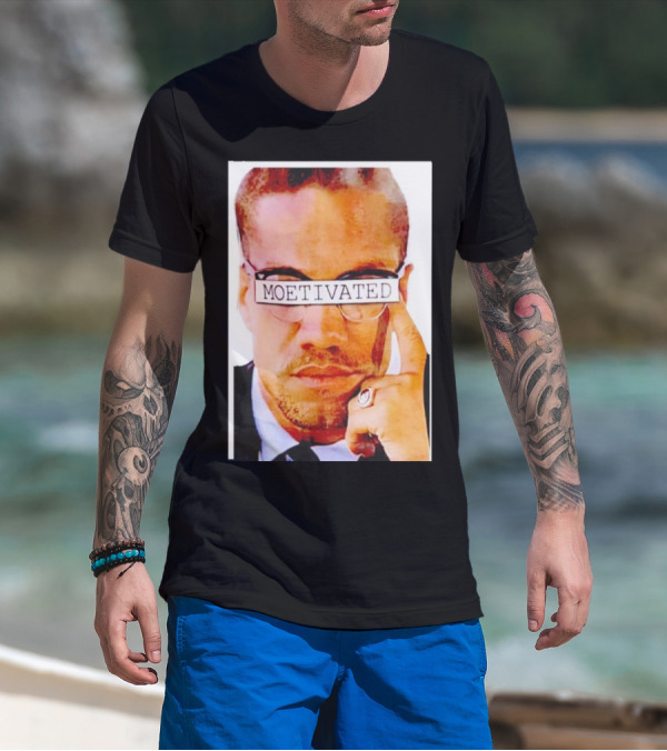 Malcolm X Moetivated Glasses Motif T-Shirt