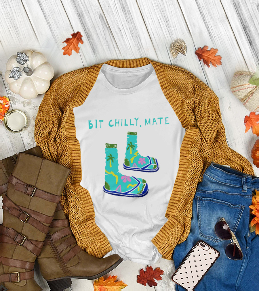 Bit Chilly Mate Tropical Socks and Sandals Combo T-Shirt
