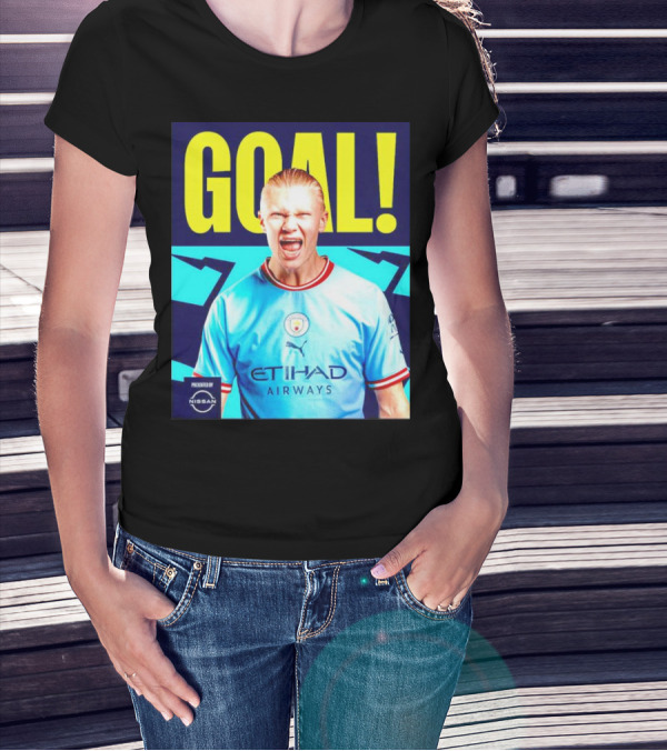 GOAL Erling Haaland Manchester City Etihad Airways Presented By Nissan T-Shirt