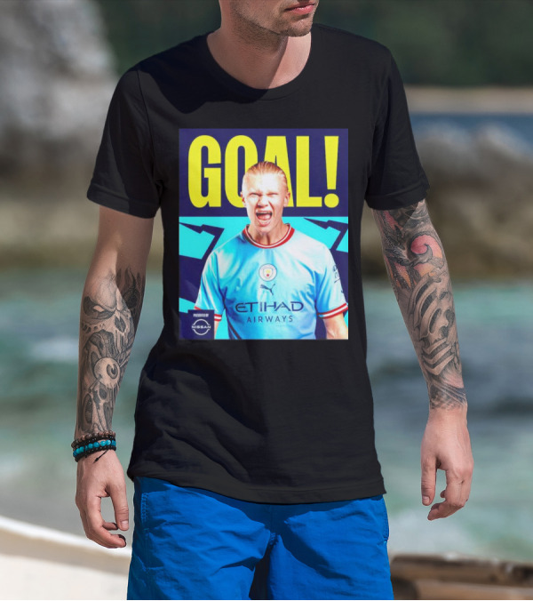 GOAL Erling Haaland Manchester City Etihad Airways Presented By Nissan T-Shirt