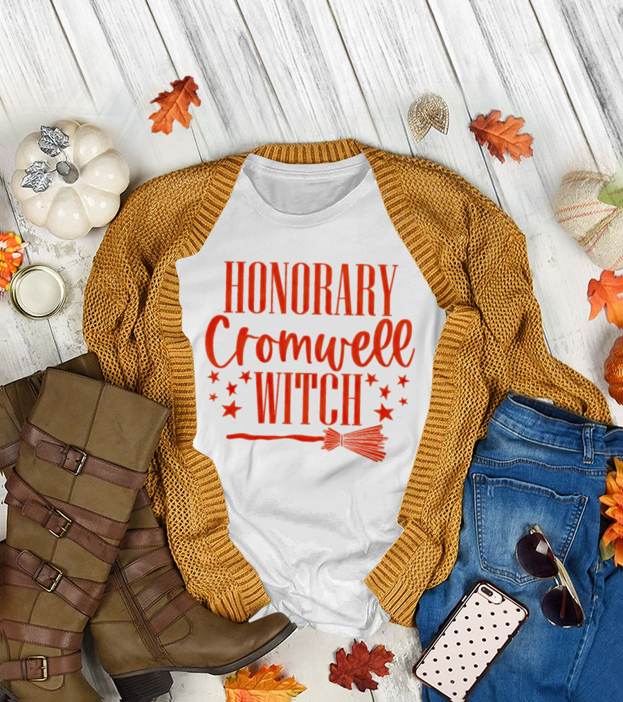 Honorary Cromwell Witch Halloween Hocus Pocus Inspired Broom Stars T-Shirt