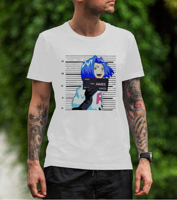 Team Rocket James Mugshot Pokemon Character Image T-Shirt
