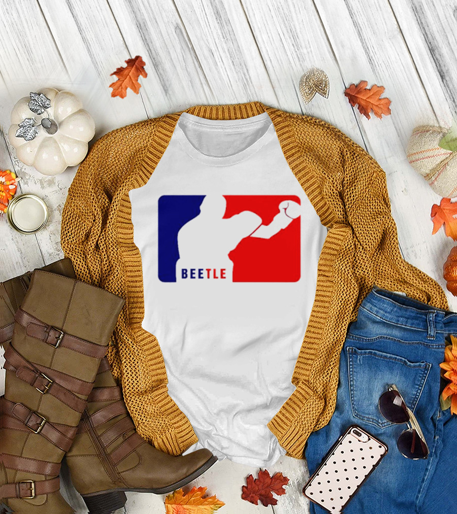 Beetle Boxing Silhouette in Red and Blue NBA T-Shirt