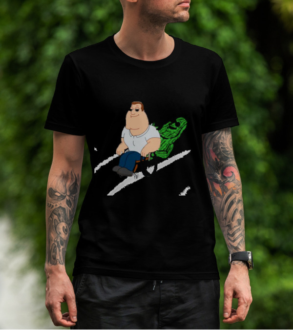 Joe Swanson Riding Cucumber Joe T-Shirt