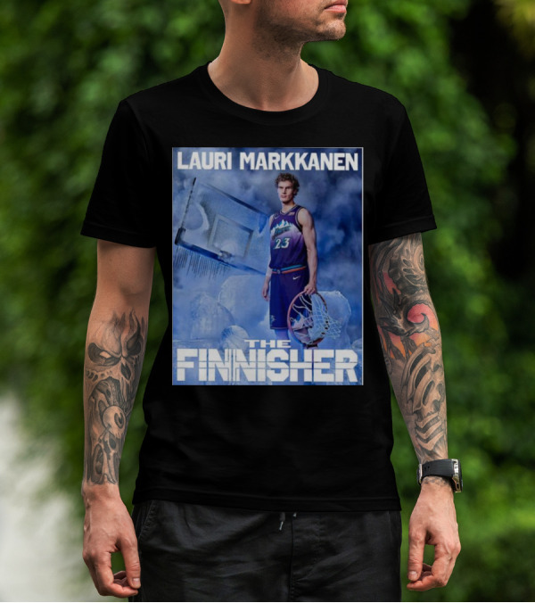 Lauri Markkanen The Finisher Basketball Ice Blue T-Shirt