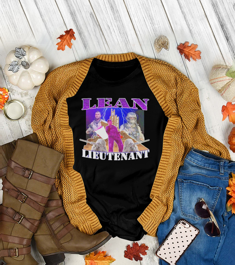LEAN LIEUTENANT Soldiers with Lightning Background T-Shirt