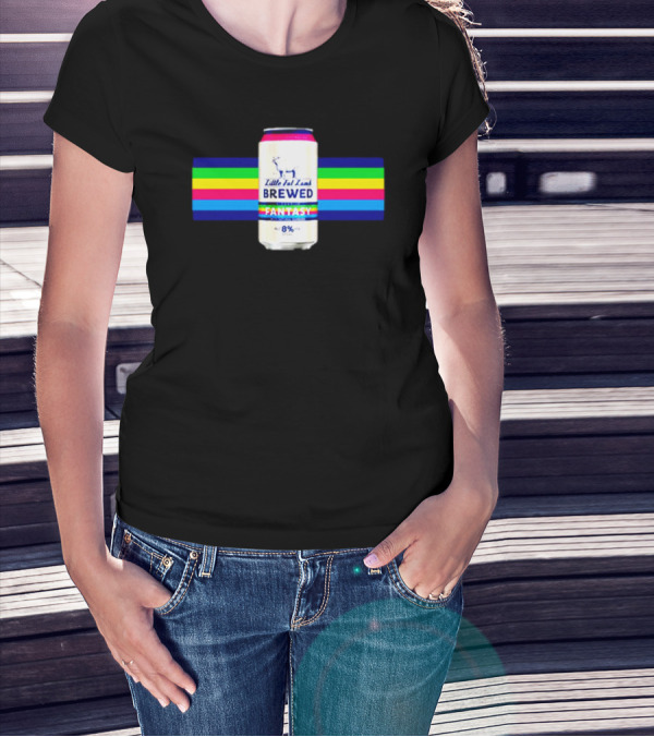 Little Fat Lamb Brewed Fantasy 8% Can With Rainbow Stripes T-Shirt