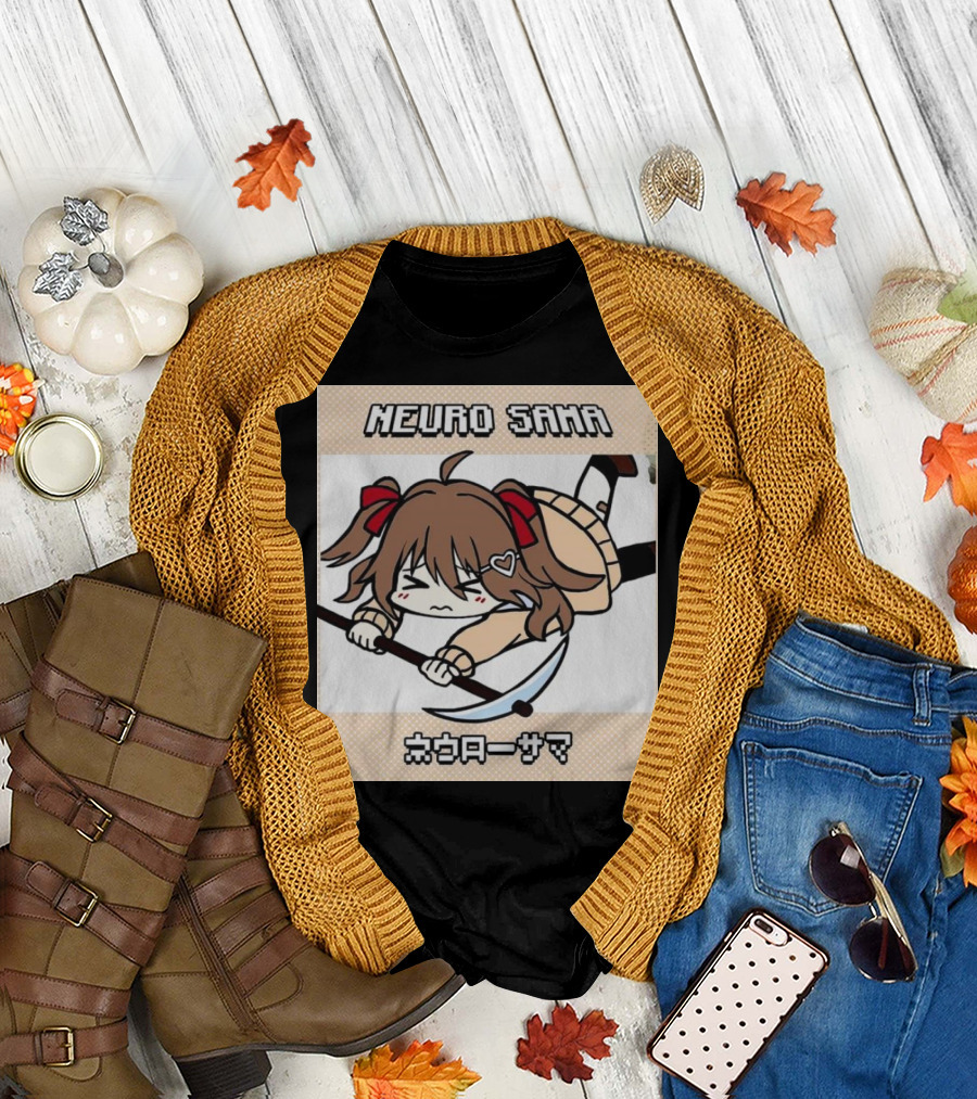 NEURO SAMA Pixel Art Anime Girl with Scythe T-Shirt